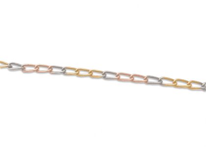 Three Tone Plated 4 mm Link Chain